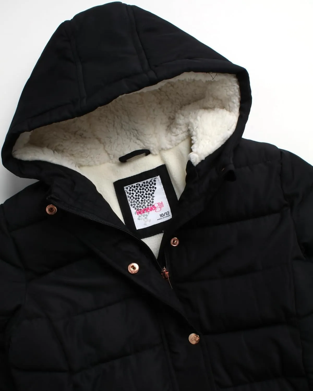 Girls' Winter Coat - Warm Polar Fleece Lined Long Quilted Puffer Jacket for Girls with Sherpa Lined Hood (7-16)