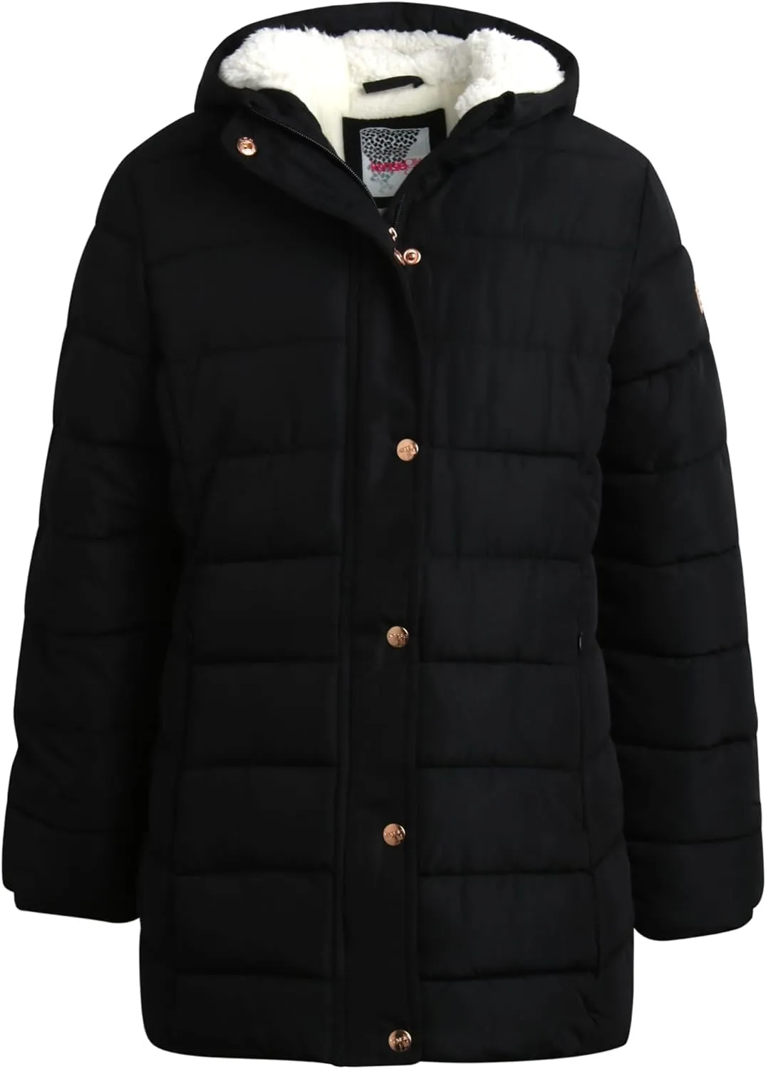Girls' Winter Coat - Warm Polar Fleece Lined Long Quilted Puffer Jacket for Girls with Sherpa Lined Hood (7-16)