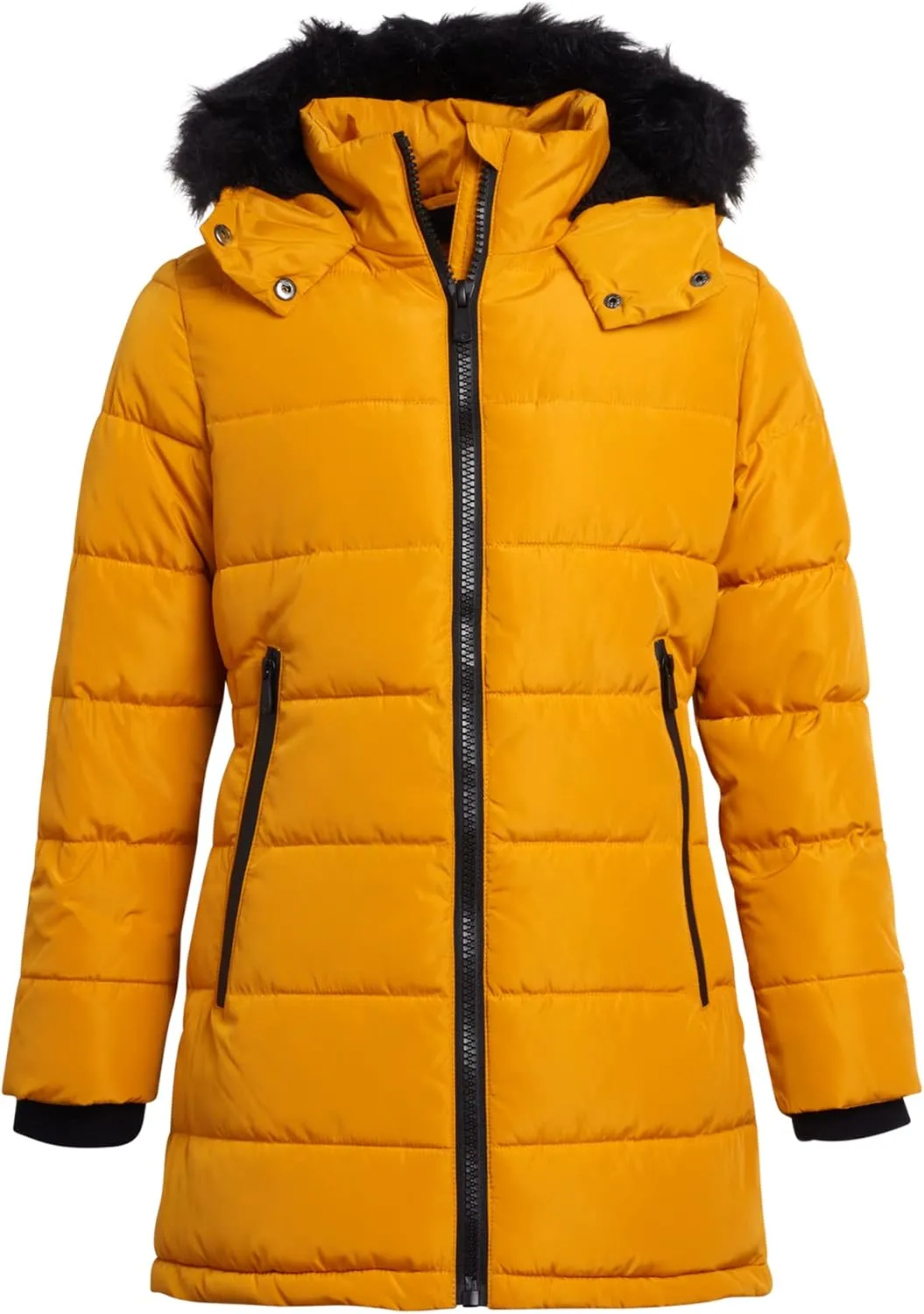 Girls' Winter Coat - Warm Polar Fleece Lined Long Quilted Puffer Jacket for Girls with Sherpa Lined Hood (7-16)