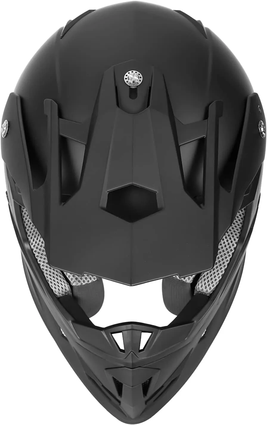 GLX GX23 Dirt Bike/Motocross Helmet - Matte Black, Medium - DOT Approved