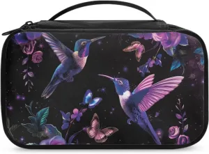 Gothic Hummingbird Makeup Bag for Women Cosmetic Travel Bag with Handle Cute Travel Toiletry Bag for Women Makeup and Skincare Organizer Travel Case Travel Accessories for Women