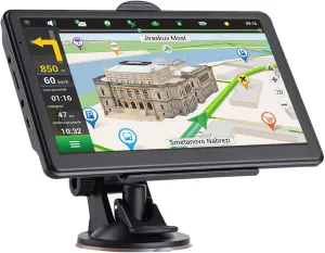 GPS Navigator for Car, Latest 2025 Map 7 inch Touch Screen Car GPS 256-16GB, Voice Turn Direction Guidance, Support Speed and Red Light Warning, North America Lifetime map Free Update(Pink)