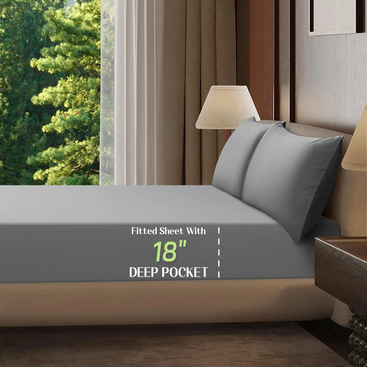Grounding Sheet,Luxury 88% Tencel & 12% Pure Silver Fiber Grounded Fitted Sheets,Silk Soft Earth Grounding Well Bed Sheets Deep Pocket,Hotel Quality Cooling Sheets(Sliver Grey, 78"x80")