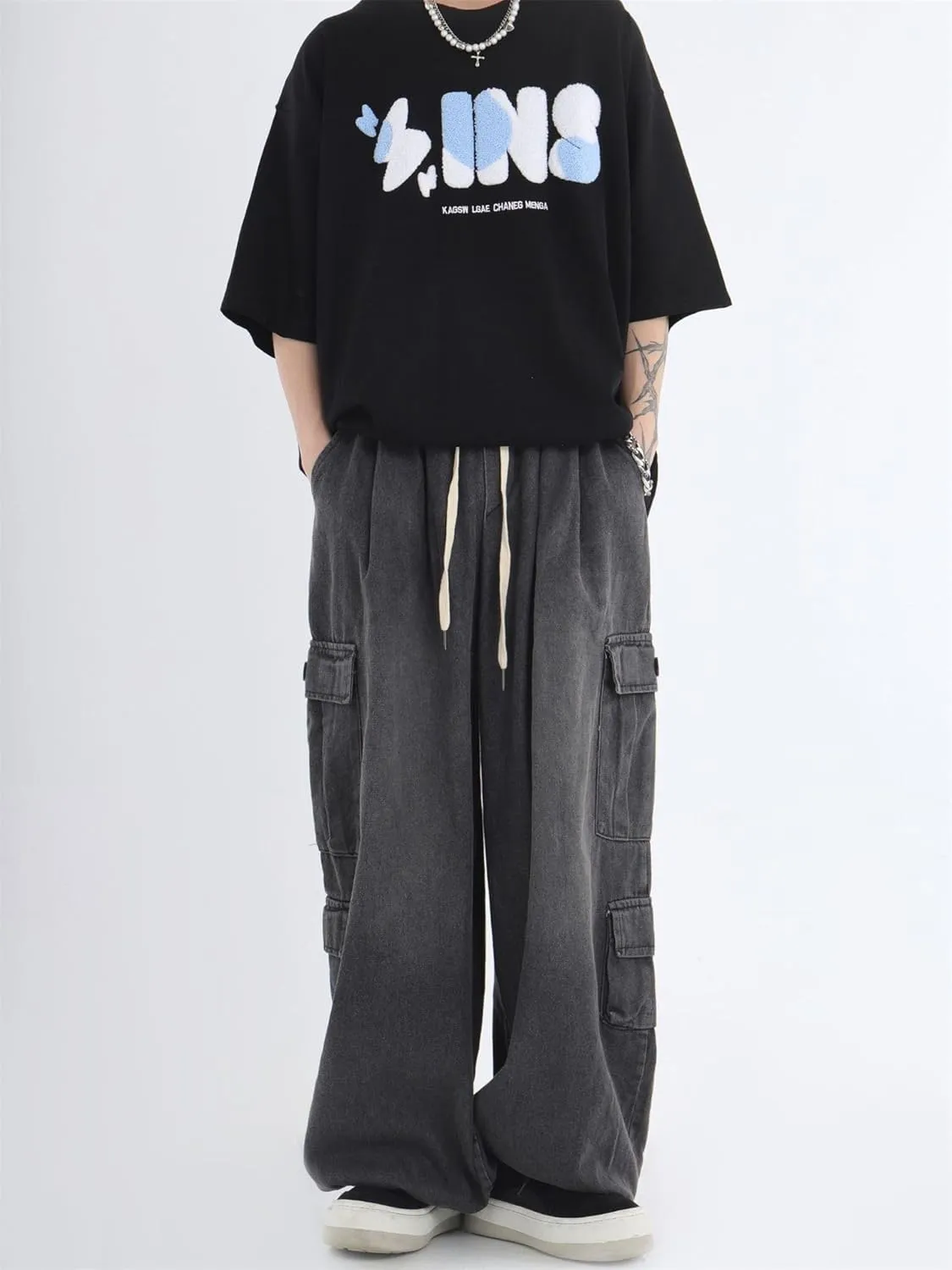 Grunge Baggy Jeans Y2K Emo Alt Cargo Pant Fairycore Demin Cloting Aesthetic Jogger Sweatpants Hiphop Tripp Streetwear