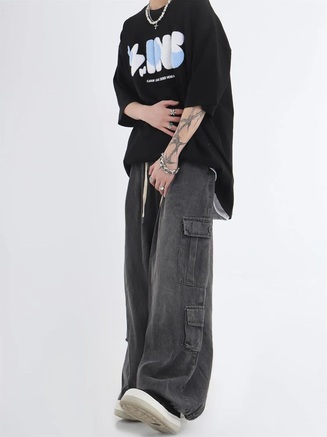 Grunge Baggy Jeans Y2K Emo Alt Cargo Pant Fairycore Demin Cloting Aesthetic Jogger Sweatpants Hiphop Tripp Streetwear