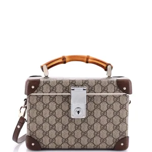 GUCCI Bamboo Globe-Trotter Vanity Case GG Coated Canvas