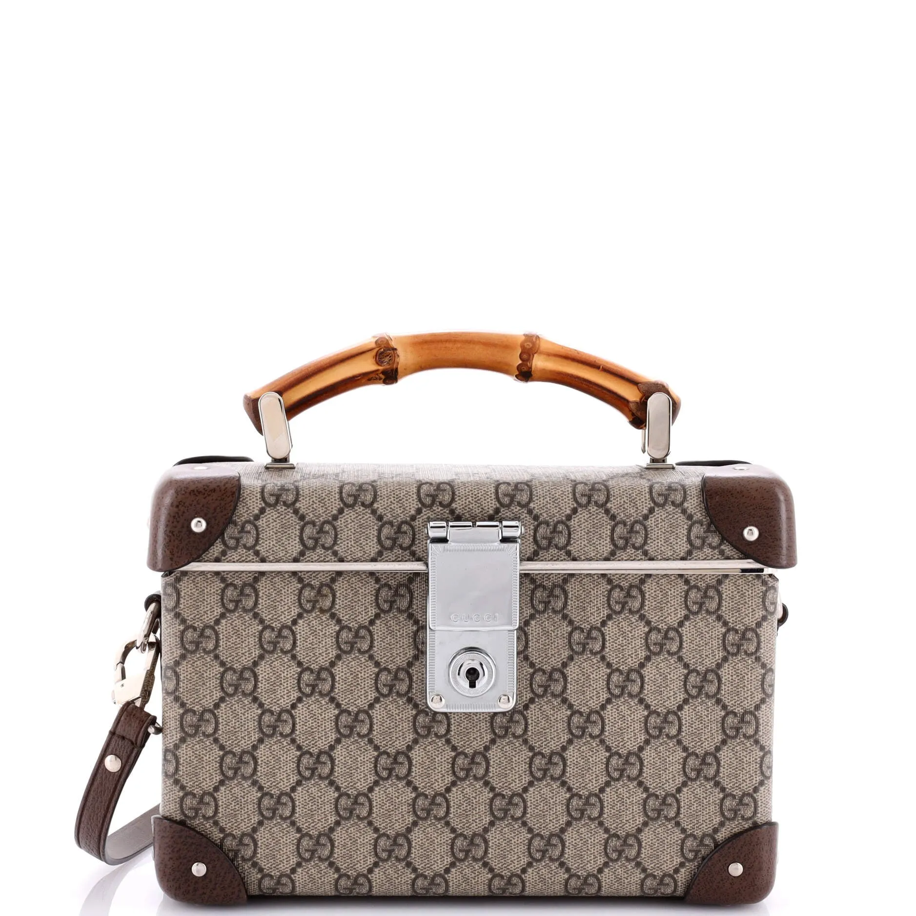 GUCCI Bamboo Globe-Trotter Vanity Case GG Coated Canvas
