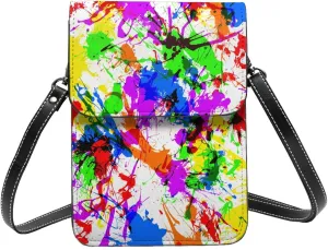 Half Mexico American Flag Leather Crossbody Cell Phone Purse Small Wallet Bags Adjustable Phone Bag for Women
