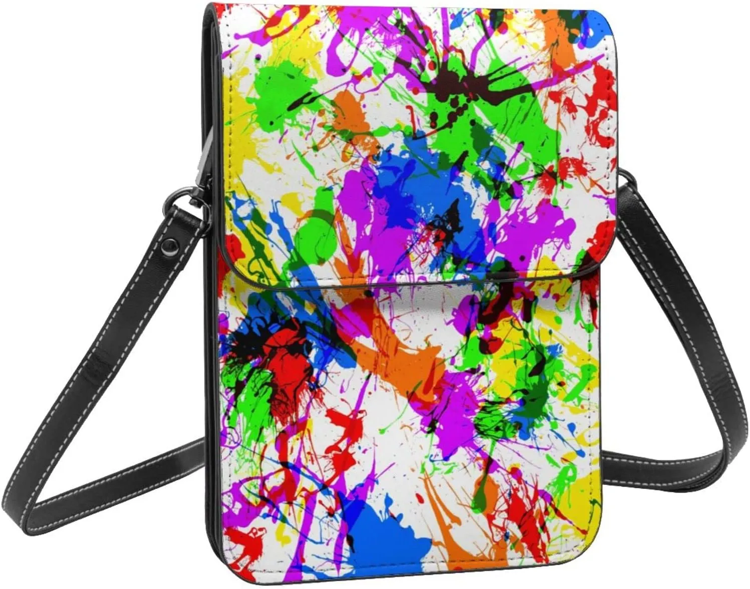 Half Mexico American Flag Leather Crossbody Cell Phone Purse Small Wallet Bags Adjustable Phone Bag for Women