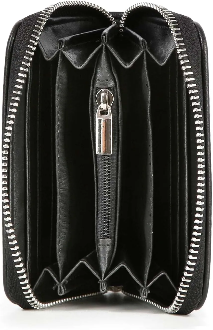 Handbag Express Rhinestone Design Zip Around Petite Wallet (Blue-Stardust)