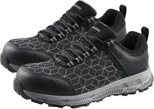 Happybuy Men's Steel Toe Shoes, US Size 12, Lightweight Breathable, Cushion Sport Safety, for Construction Work Industry, Black