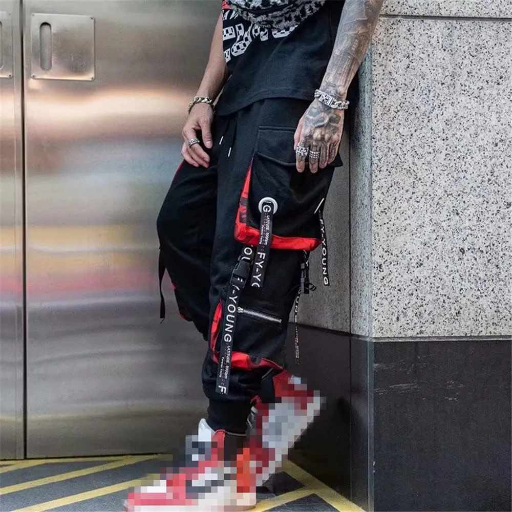 Harajuku Gothic Fashion Patchwork Black Jeans Punk Grunge Aesthetic Women Autumn Electro Pants Emo Printed Streetwear