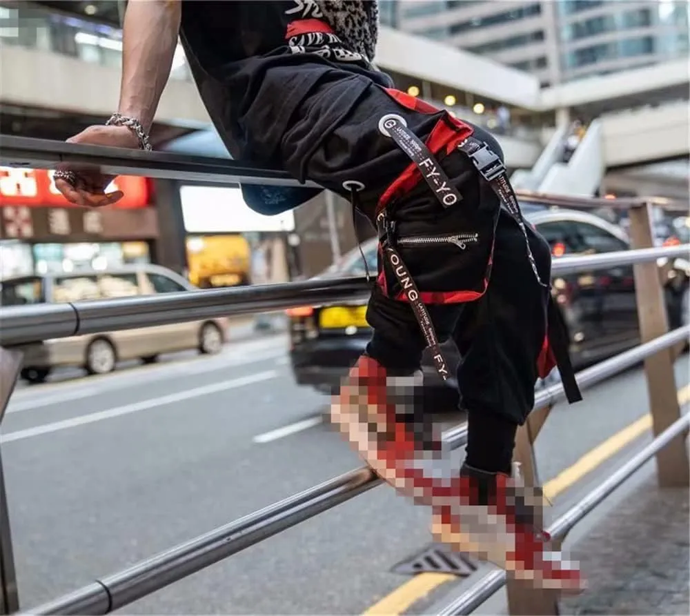 Harajuku Gothic Fashion Patchwork Black Jeans Punk Grunge Aesthetic Women Autumn Electro Pants Emo Printed Streetwear