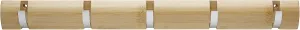 Harper Live.Love.Clean. Wall Mounted Bamboo Organizer with 5 Hooks for Hanging Coats, Scarves, Belts, Handbags, Garden Tools & Cleaning Supplies