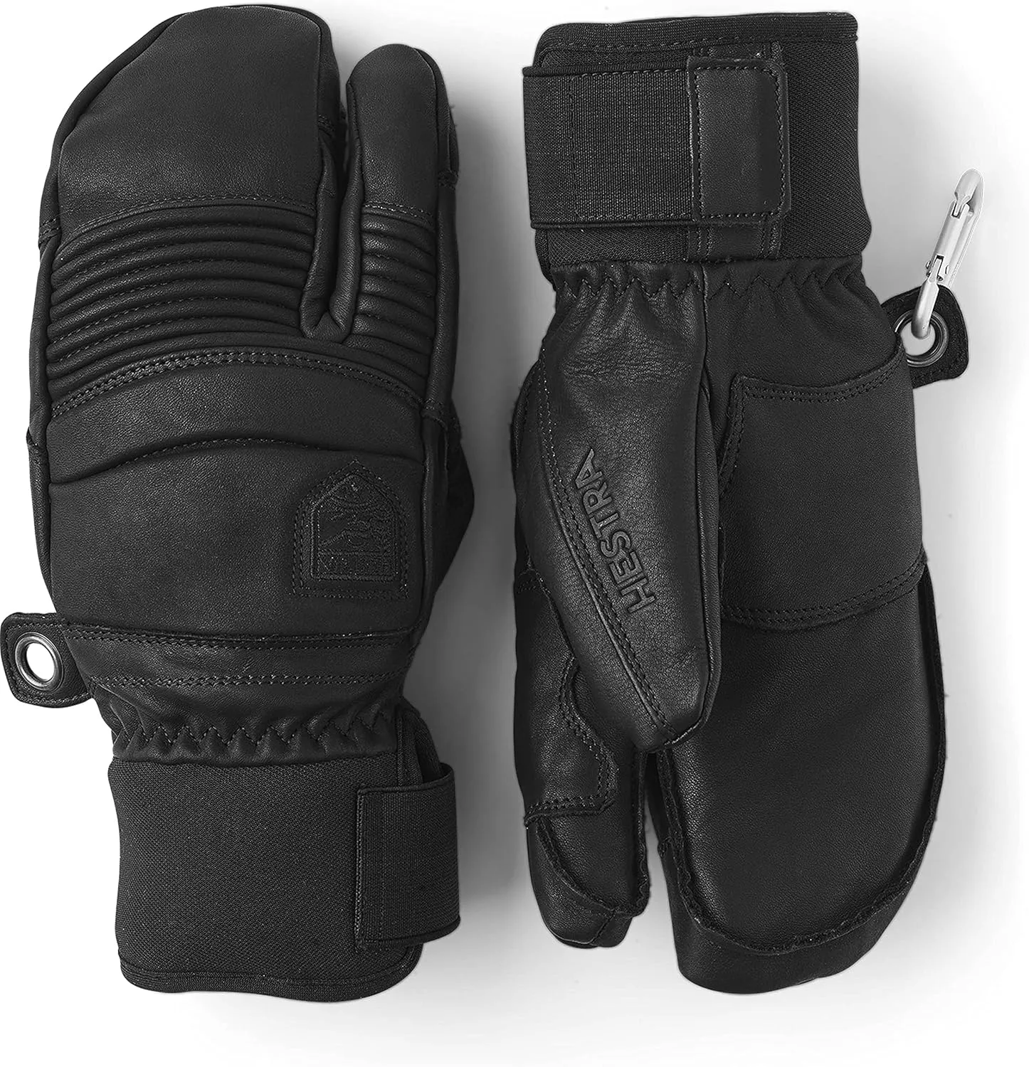Hestra Mens Mens Ski Gloves: Fall Line Winter Cold Weather Leather 3-Finger Mittens