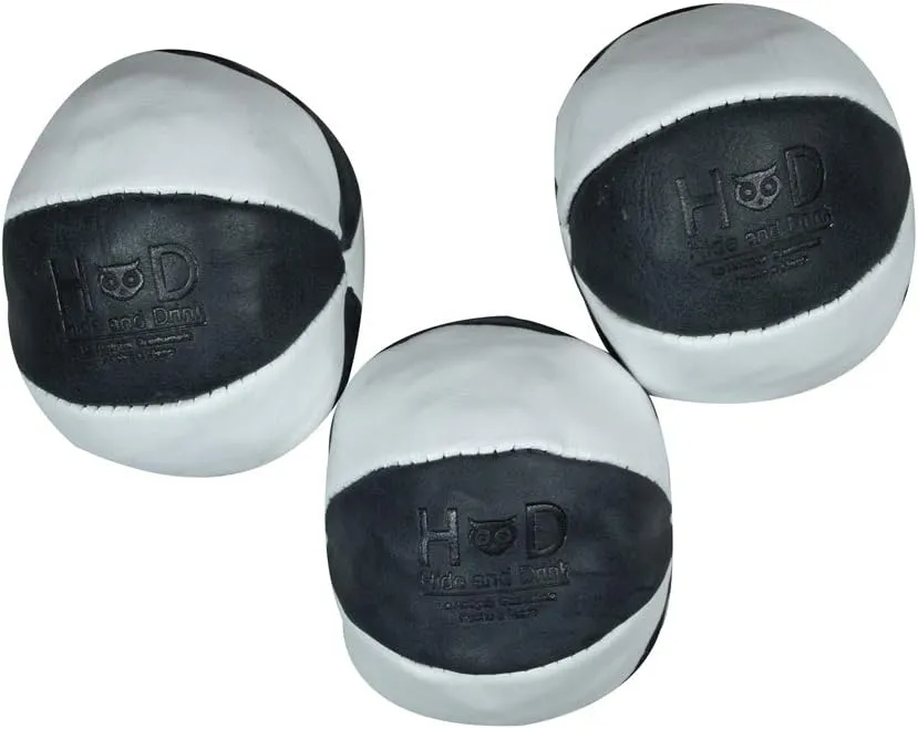 Hide & Drink, Set of 3 Juggling Balls, Equipment, Professional Style with Great Feel, Panel Design, Full Grain Leather, Handmade