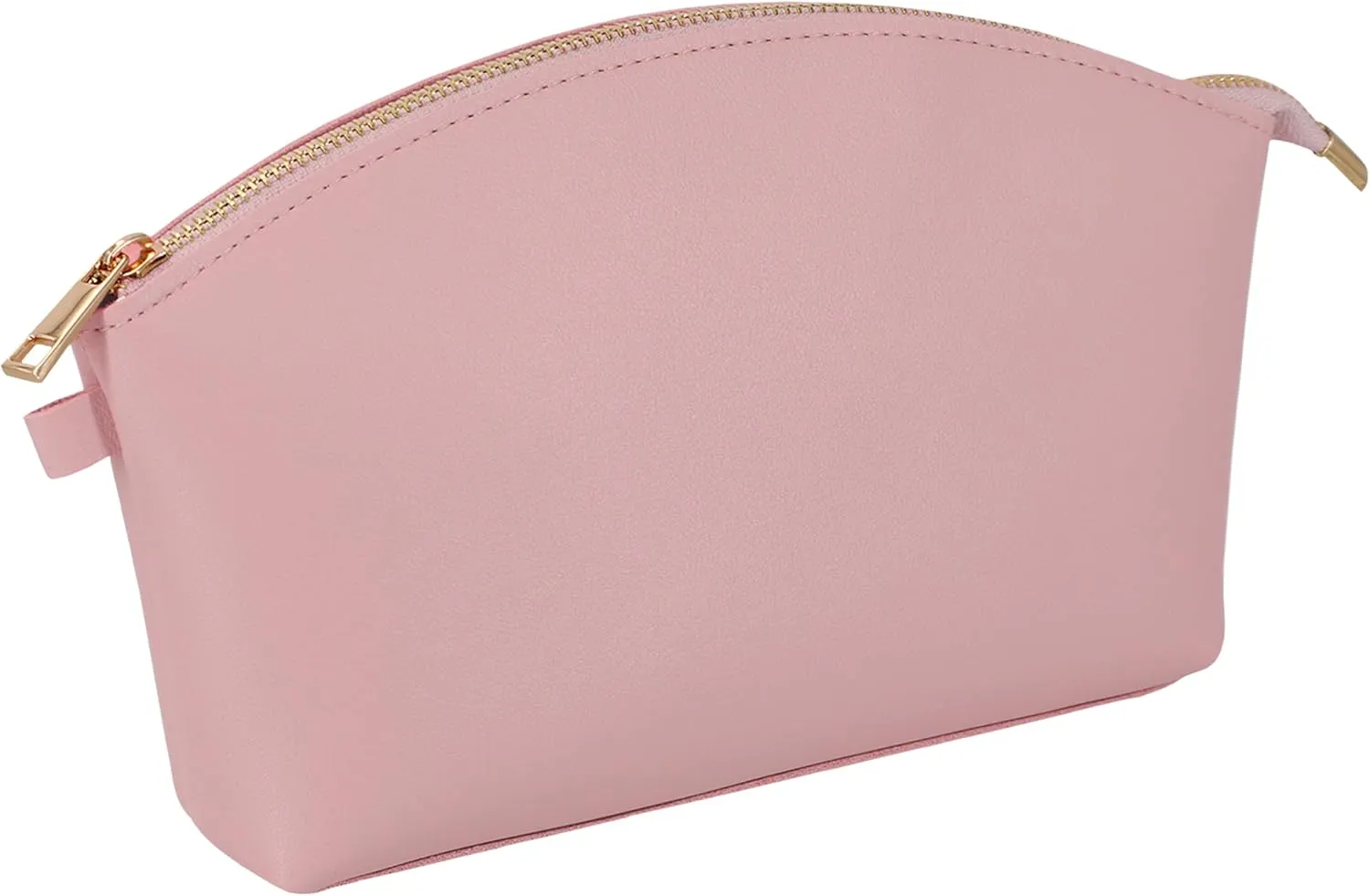 HIFA Leather Makeup Bag, Travel Makeup Bag -Perfect Size, Top Zipper Closure, Lined Inside- Makeup Case, Makeup Organizer Bag, Pink