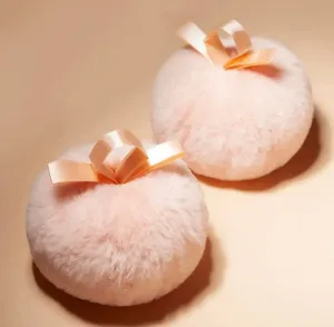 Highlighter Peach Shaped Plush Puff