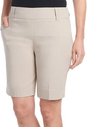 Hilary Radley Women's Pull On Mid Rise Stretch Comfort Bermuda Shorts