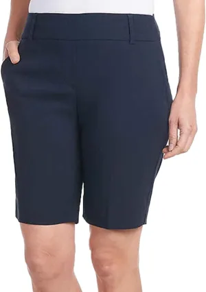 Hilary Radley Women's Pull On Mid Rise Stretch Comfort Bermuda Shorts