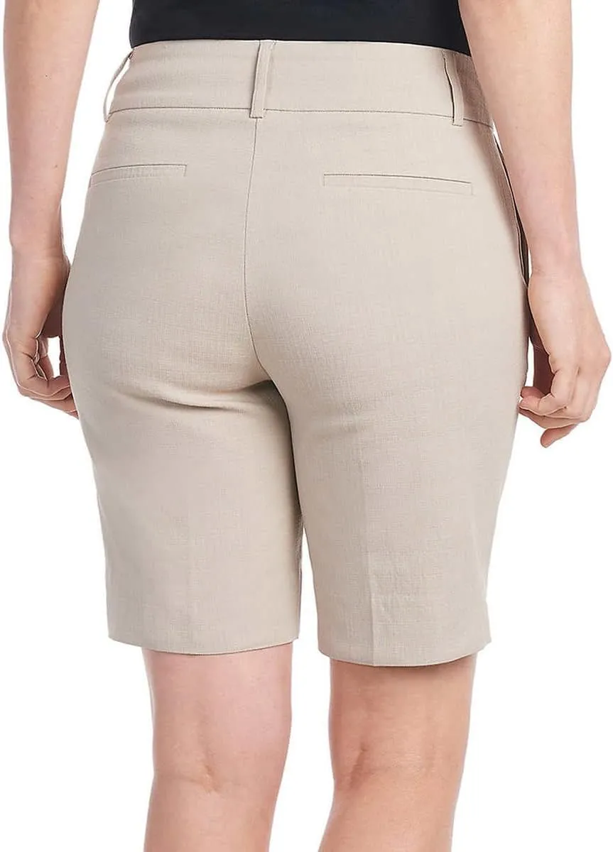 Hilary Radley Women's Pull On Mid Rise Stretch Comfort Bermuda Shorts
