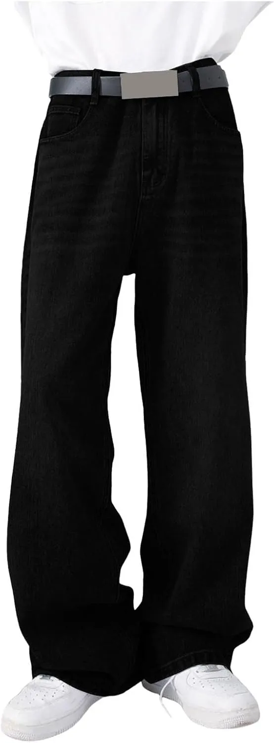 Hip Hop Baggy Jeans for Men Casual Wide Leg Y2k Skateboard Vintage Denim Pants Streetwear
