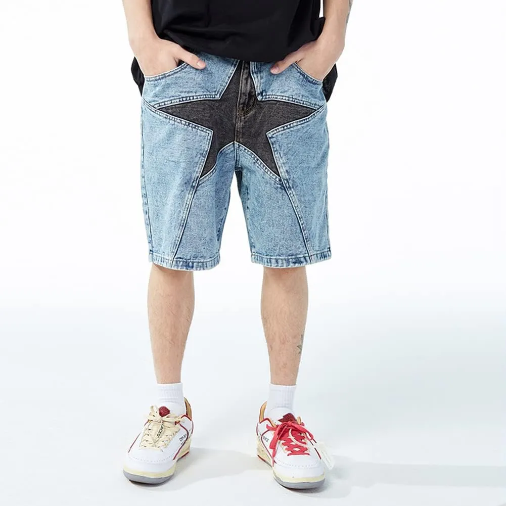 Hip Hop Streetwear Denim Shorts Star Jean Shorts Harajuku Cargo Shorts Y2K