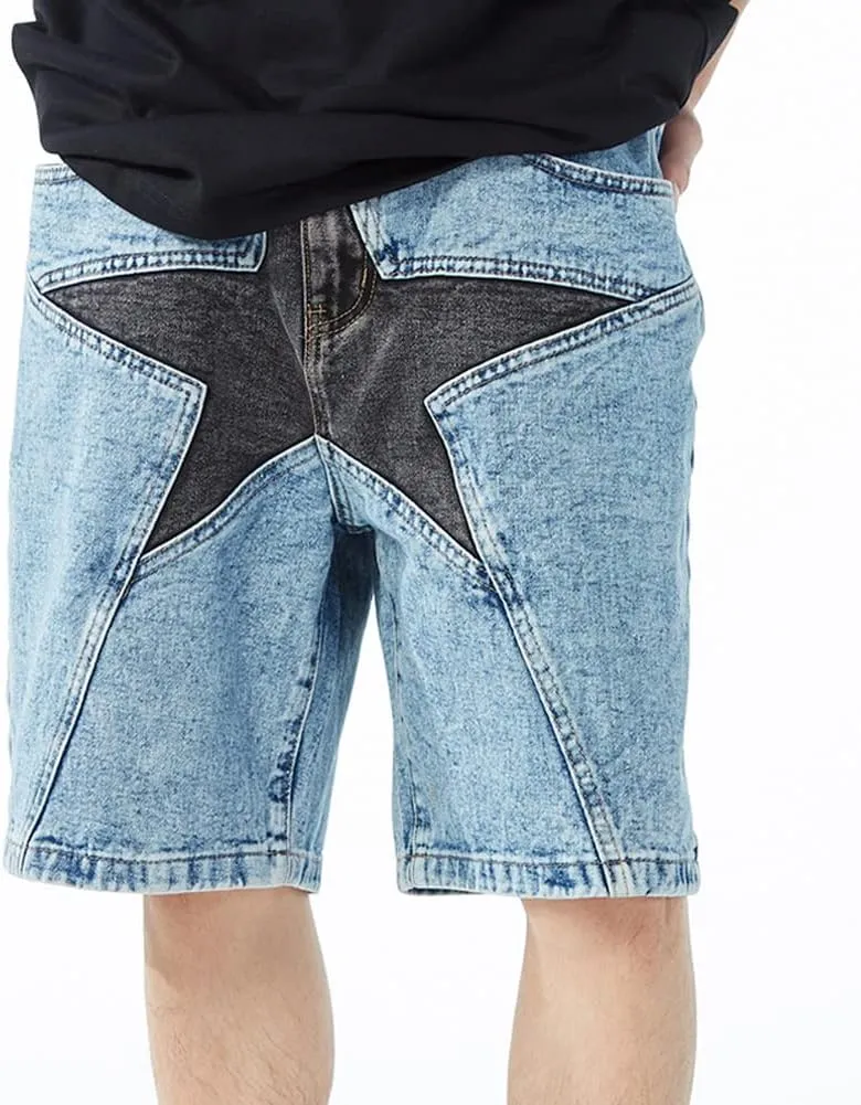 Hip Hop Streetwear Denim Shorts Star Jean Shorts Harajuku Cargo Shorts Y2K