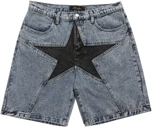 Hip Hop Streetwear Denim Shorts Star Jean Shorts Harajuku Cargo Shorts Y2K