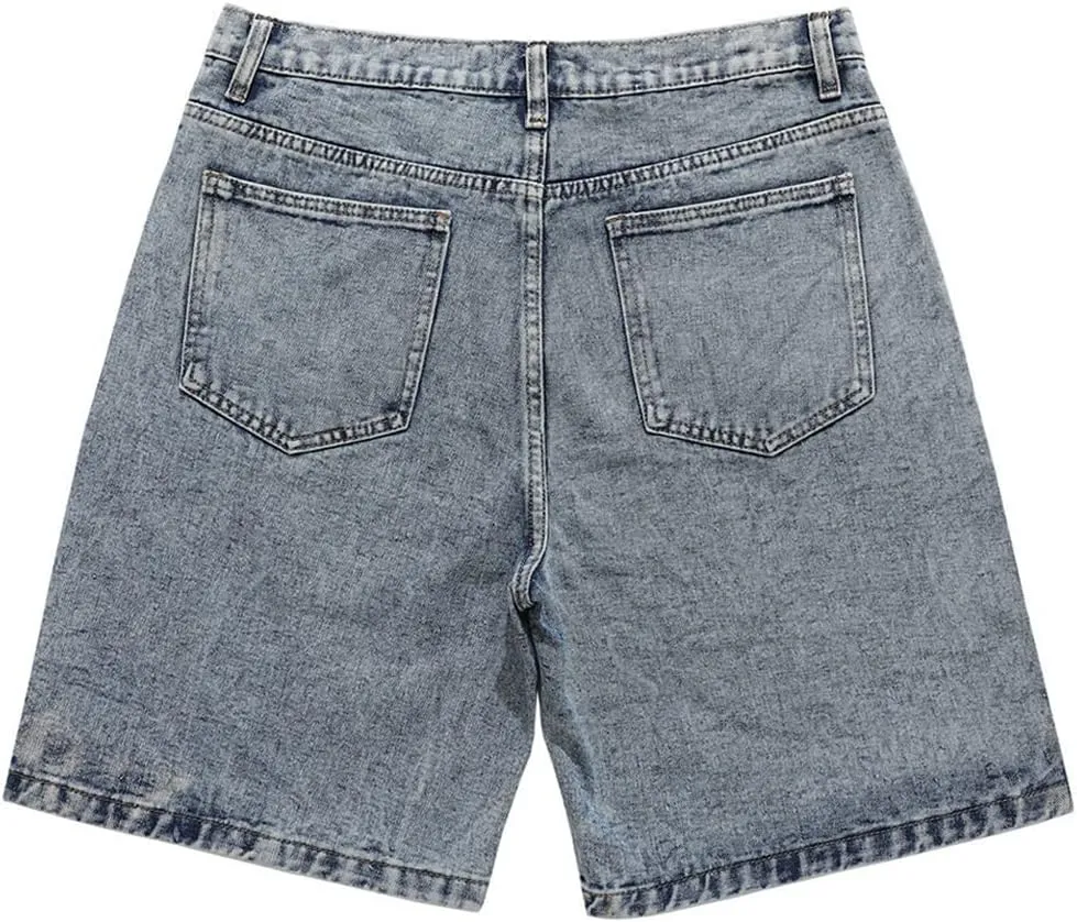 Hip Hop Streetwear Denim Shorts Star Jean Shorts Harajuku Cargo Shorts Y2K