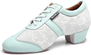 HIPPOSEUS Women's Professional Latin Dance Practice Shoes Closed Toe Competition Training Dance Shoes Indoor,Model 2213