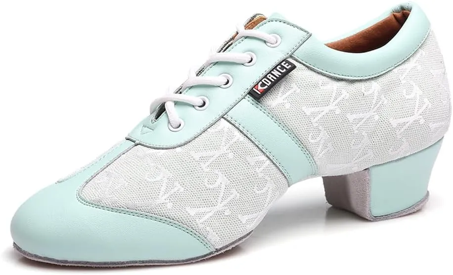 HIPPOSEUS Women's Professional Latin Dance Practice Shoes Closed Toe Competition Training Dance Shoes Indoor,Model 2213