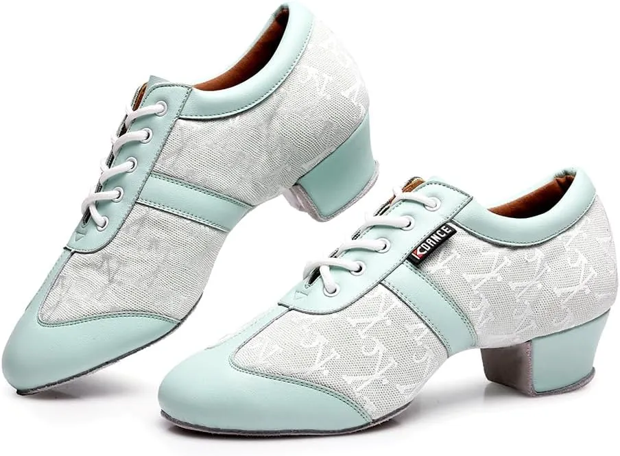 HIPPOSEUS Women's Professional Latin Dance Practice Shoes Closed Toe Competition Training Dance Shoes Indoor,Model 2213