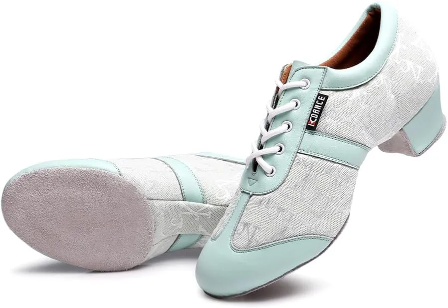 HIPPOSEUS Women's Professional Latin Dance Practice Shoes Closed Toe Competition Training Dance Shoes Indoor,Model 2213