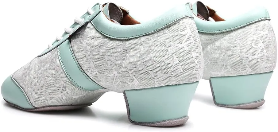 HIPPOSEUS Women's Professional Latin Dance Practice Shoes Closed Toe Competition Training Dance Shoes Indoor,Model 2213