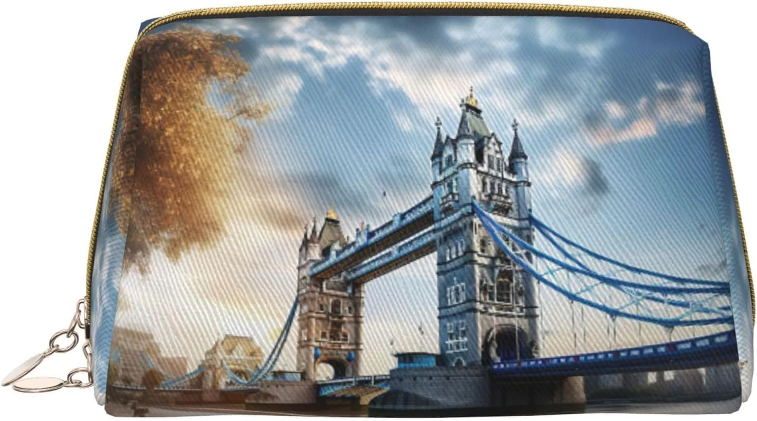 Historic Old Tower Bridge London Travel Toiletry Organizer, Portable Makeup Bag For Women