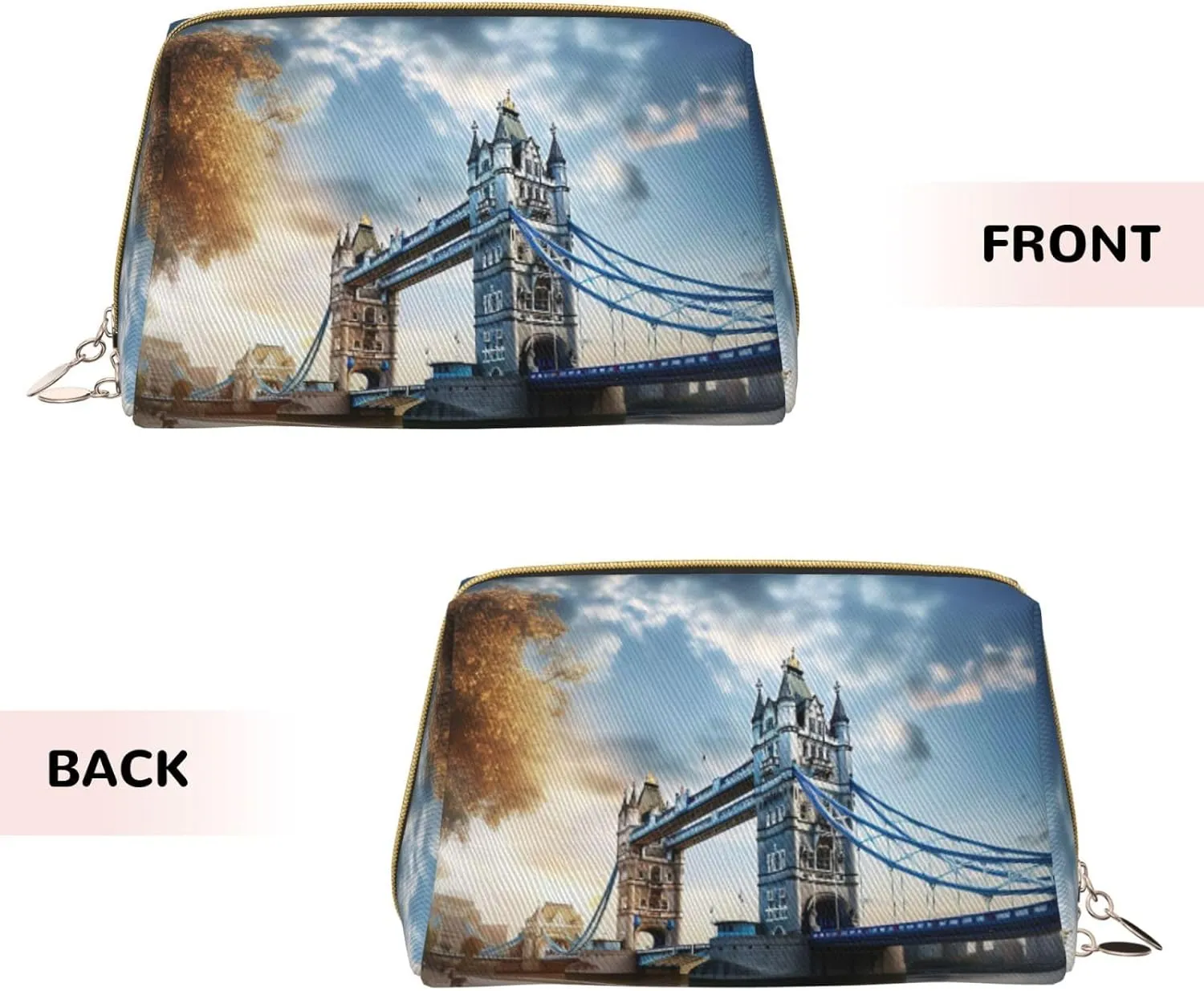 Historic Old Tower Bridge London Travel Toiletry Organizer, Portable Makeup Bag For Women