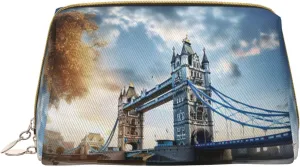 Historic Old Tower Bridge London Travel Toiletry Organizer, Portable Makeup Bag For Women