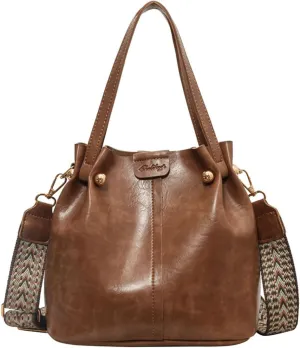 Hobo Bags for Women Crossbody Purses and Handbags Bucket Purse Faux Leather with Detachable Long Strap