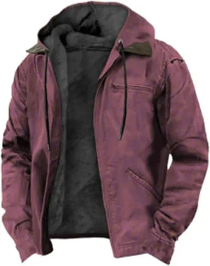 Hoodies for Men Winter Fluffy Fuzzy Fleece Lined Jackets Full Zip Warm Thick Coat Chaqueta Hombre Invierno