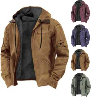 Hoodies for Men Winter Fluffy Fuzzy Fleece Lined Jackets Full Zip Warm Thick Coat Chaqueta Hombre Invierno