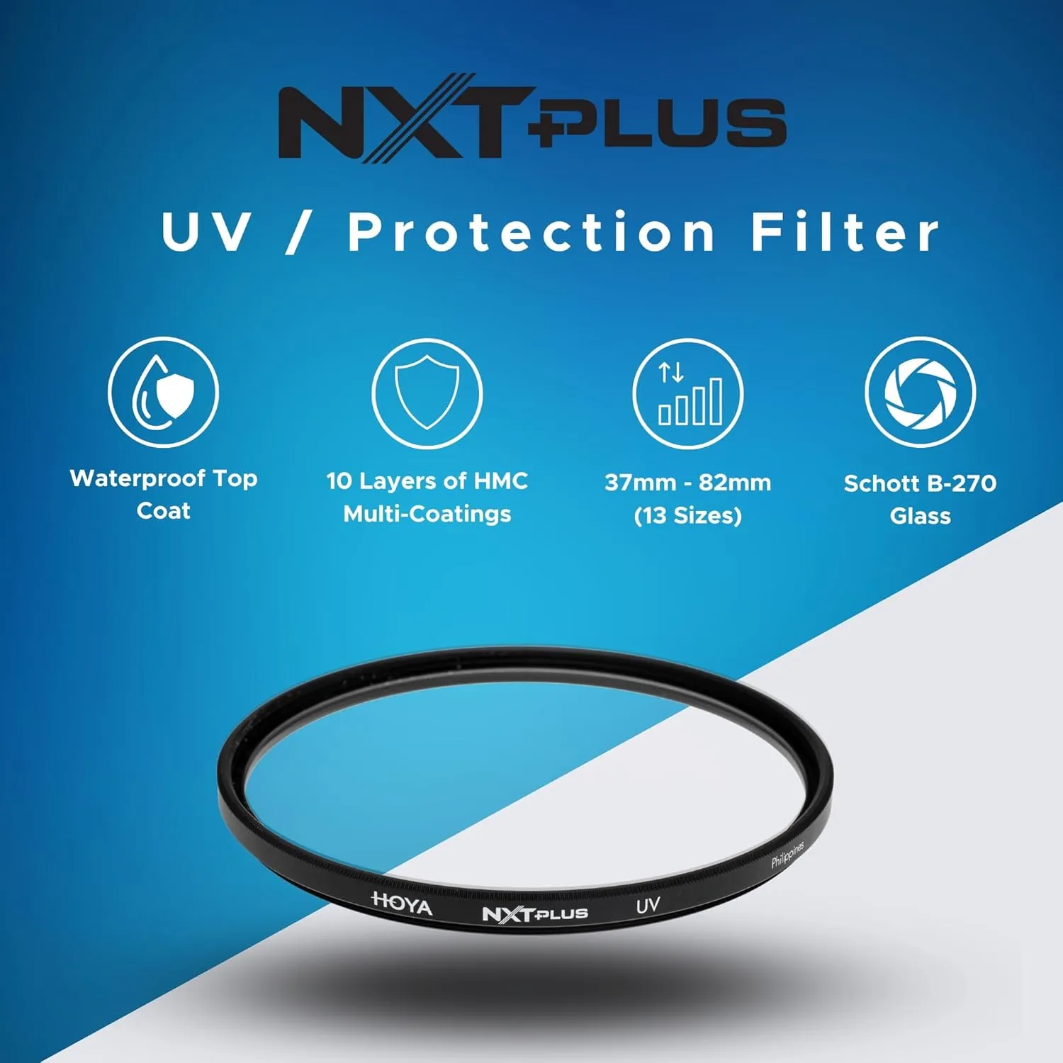Hoya NXT Plus 72mm UV Filter — Schott B270 Clear Glass with 10-Layer HMC Multi-Coating for 98% Light Transmission, Waterproof Top-Coat, Aluminum Frame - Camera Lens Filter for Sharp, Clear Images
