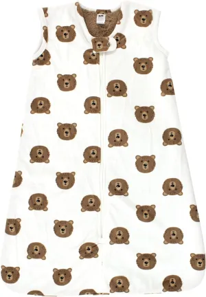 Hudson Baby Unisex Baby Plush Faux Fur Sleeping Bag, Wearable Blanket, Brown Bear, 0-6 Months