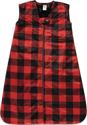 Hudson Baby Unisex Baby Plush Faux Fur Sleeping Bag, Wearable Blanket, Buffalo Plaid, 6-12 Months