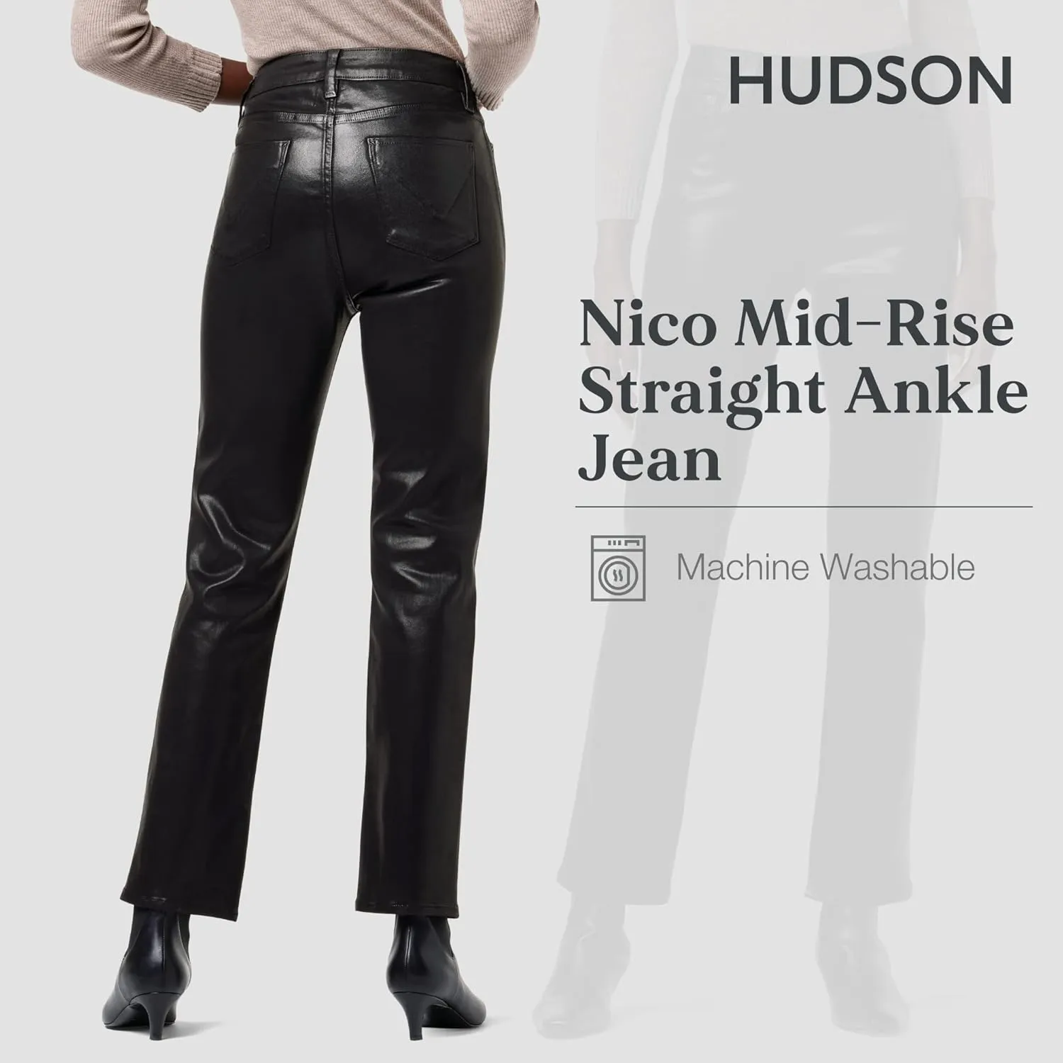 HUDSON Women's Nico Mid-Rise Straight Leg Ankle Jean