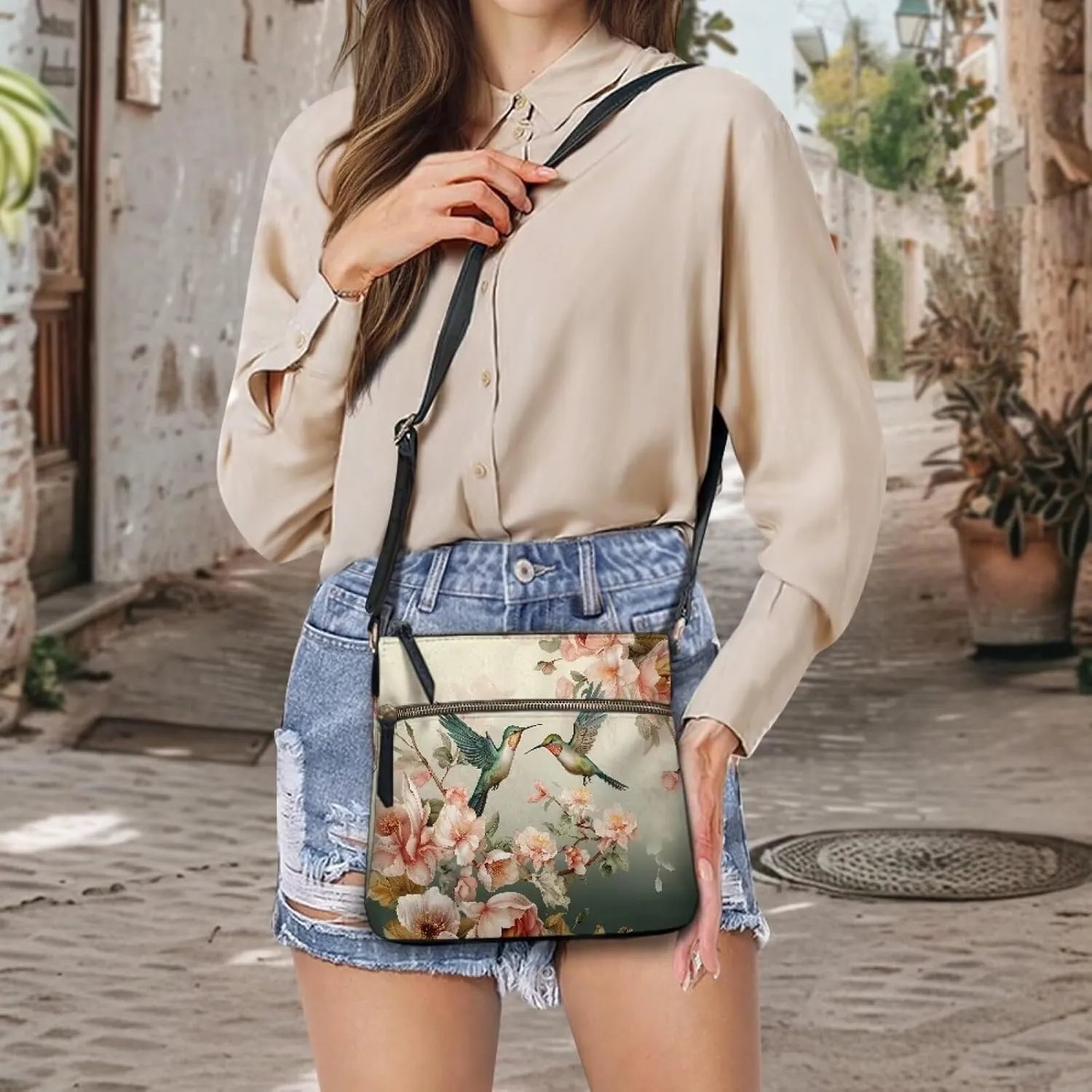 HUGS IDEA Crossbody Purse for Women Leather Satchel Bags Crossbody Shoulder Bag Tote Handbag