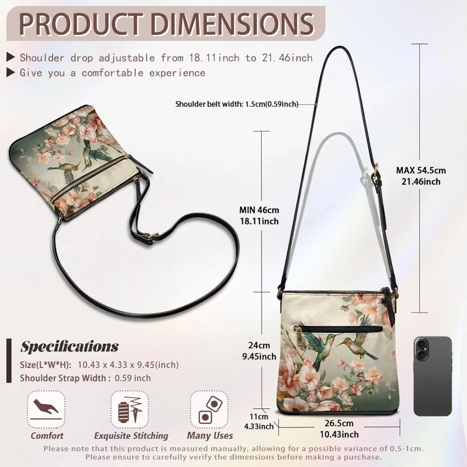HUGS IDEA Crossbody Purse for Women Leather Satchel Bags Crossbody Shoulder Bag Tote Handbag