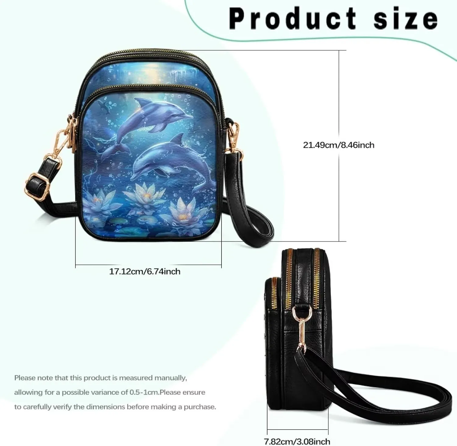 HUGS IDEA Small Women's Crossbody Bag Cell Phone Purse with Adjustable Shoulder Strap for Work Travel