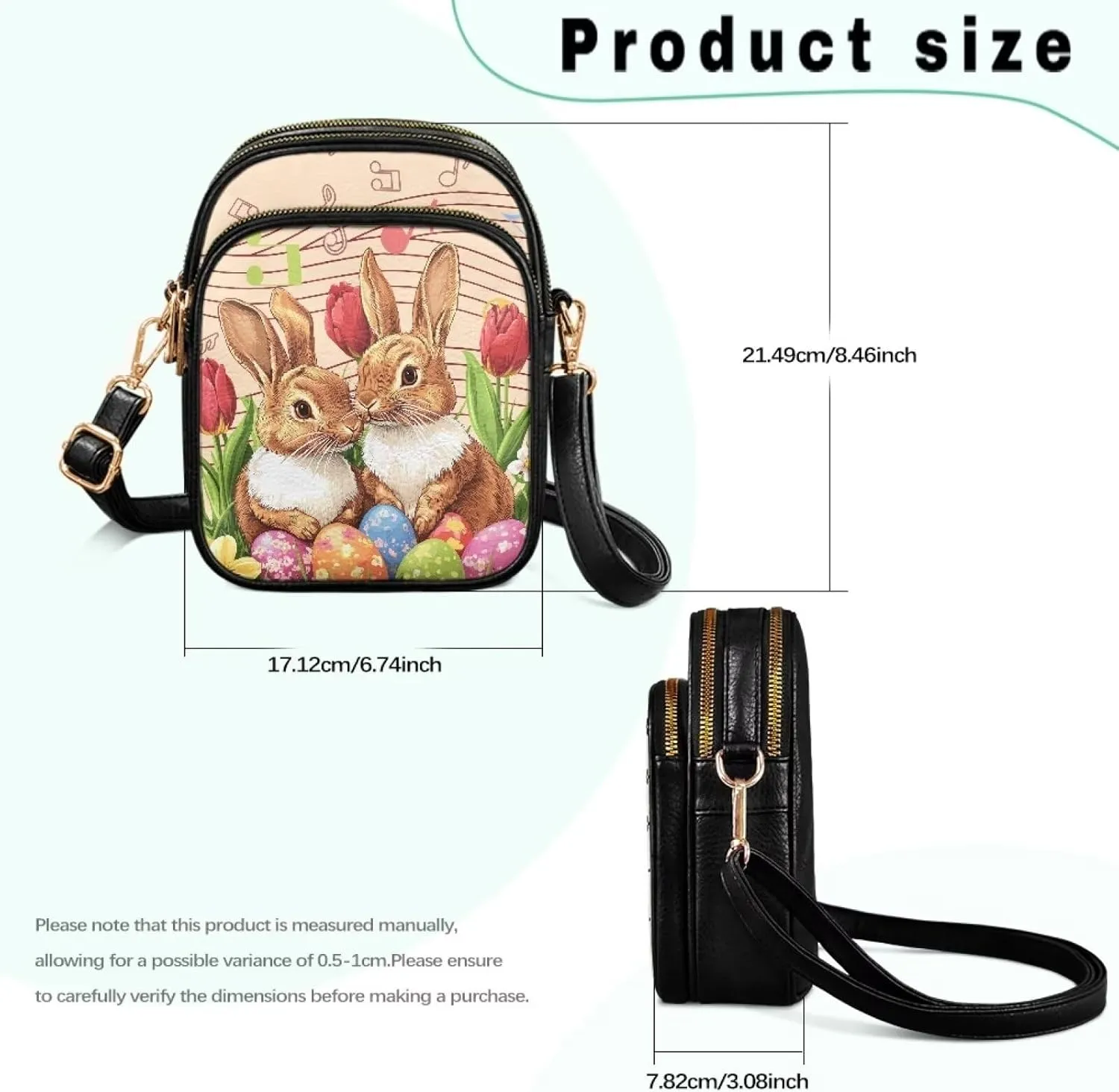 HUGS IDEA Small Women's Crossbody Bag Cell Phone Purse with Adjustable Shoulder Strap for Work Travel
