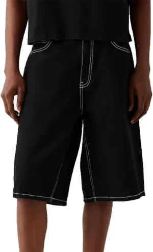 Hulpvktsgiq Baggy Jean Shorts for Men Casual Loose Fit Hip Hop Skateboard Denim Shorts